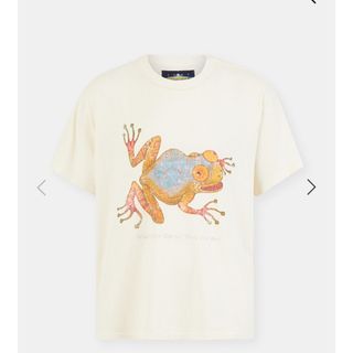 【LOST DAZE】Cream Spirit Frog Print Tシャツ