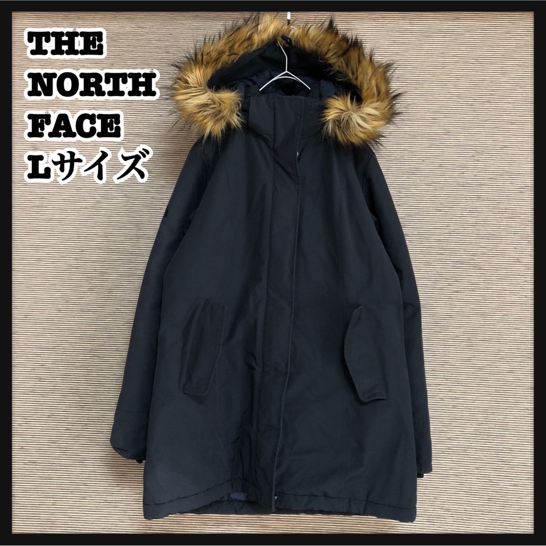 THE NORTH FACE(ザノースフェイス)のノースフェイス】マクマード　中綿ジャケット　黒　肩ロゴ　モッズコート　ファーK6 レディースのジャケット/アウター(その他)の商品写真