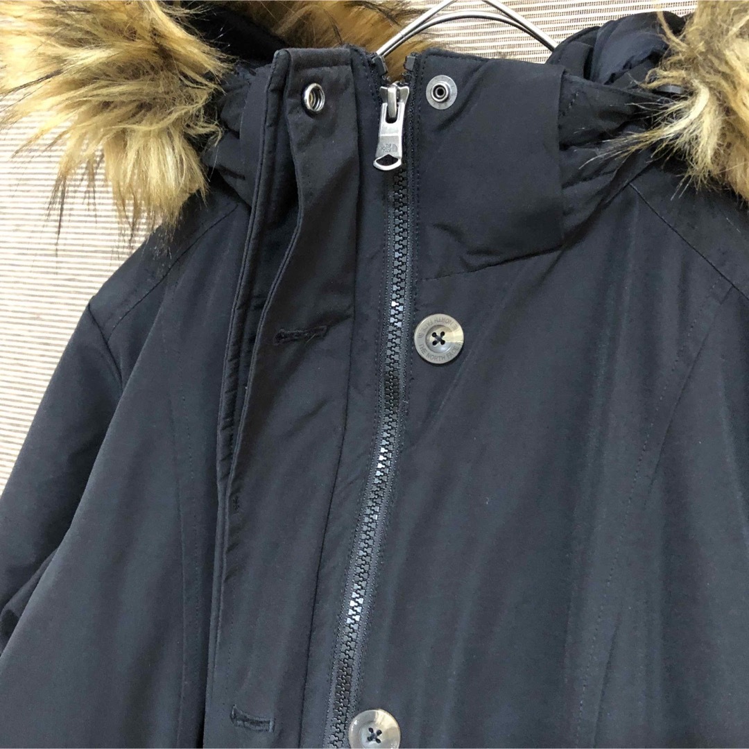 THE NORTH FACE(ザノースフェイス)のノースフェイス】マクマード　中綿ジャケット　黒　肩ロゴ　モッズコート　ファーK6 レディースのジャケット/アウター(その他)の商品写真