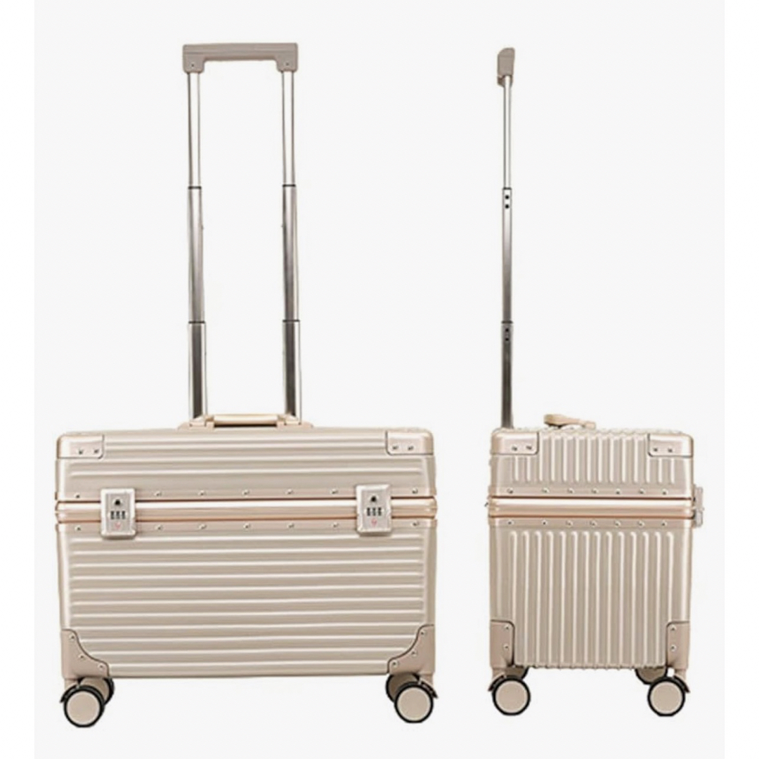 ピンクゴールド　スーツケース　縦空き　横45cm レディースのバッグ(スーツケース/キャリーバッグ)の商品写真