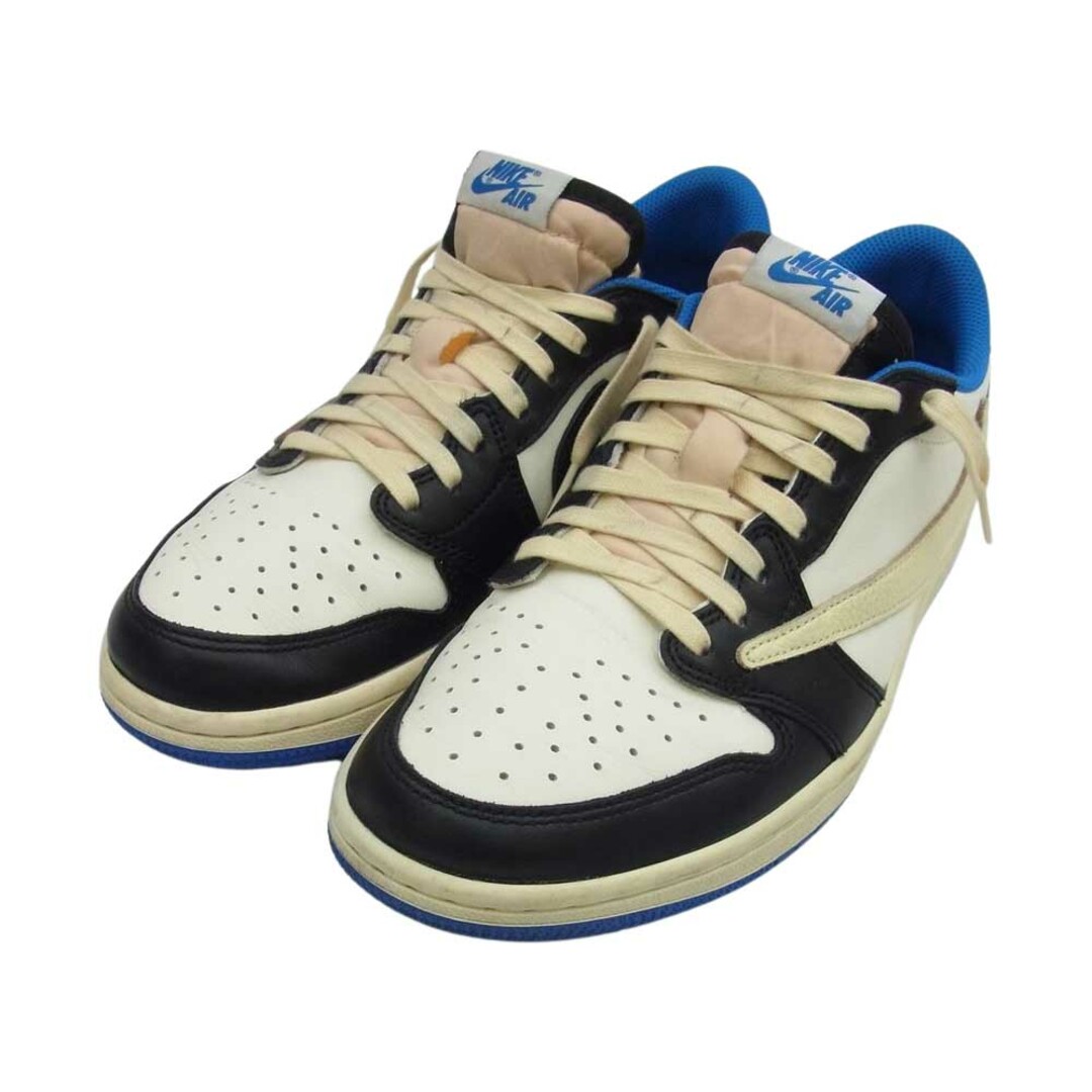 NIKE(ナイキ)のNIKE ナイキ スニーカー DM7866-140 × Travis Scott トラヴィススコット × Fragment フラグメント Air Jordan 1 Low OG SP Military Blue エアジョーダン ロー ミリタリー ブルー マルチカラー系 US8【中古】 メンズの靴/シューズ(スニーカー)の商品写真