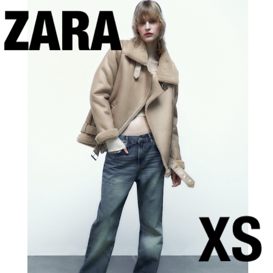 ZARA - ZARA ダブルフェイスジャケット XS ベージュ ムートンコート