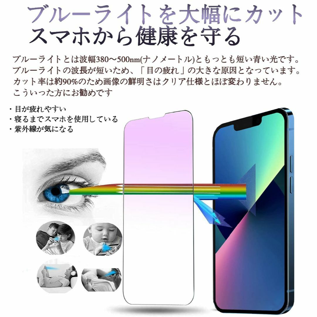 【ブルーライトカット】 iPhone14 / iPhone13 / iPhone スマホ/家電/カメラのスマホアクセサリー(その他)の商品写真