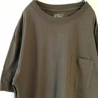 ディッキーズ(Dickies)のディッキーズ Dickies ポケット Tシャツ L ブラウン 茶色 古着(Tシャツ/カットソー(半袖/袖なし))