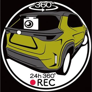 カラー変更可　斜め後　ヤリスクロス　ドラレコ　ドライブレコーダー　ステッカー(車外アクセサリ)