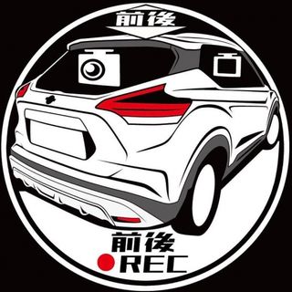 カラー変更可　斜めリア　日産　キックス　ドライブレコーダー　ドラレコ　ステッカー(車外アクセサリ)