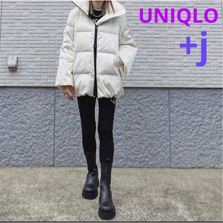 ユニクロ(UNIQLO)の極美　ユニクロ ＋J ジルサンダー プレミアムダウン　ウルトラライトダウン　白M(ダウンコート)