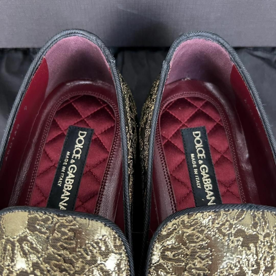 現行品10万☆希少☆Dolce＆Gabbana ジャガード ローファー 刺繍ベルクラ高級靴
