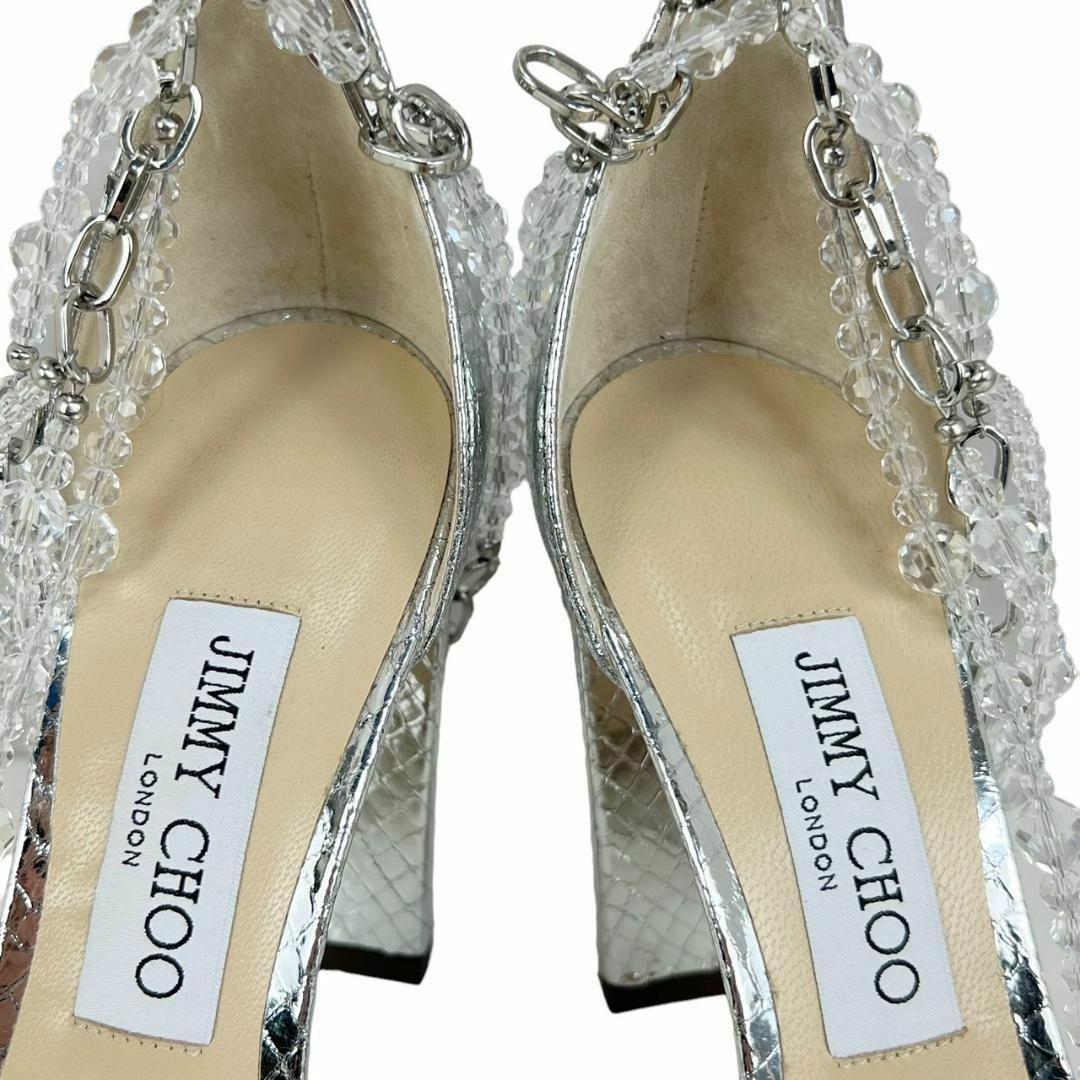 JIMMY CHOO(ジミーチュウ)の現行18万☆美品☆極希少 ジミーチュウ 38/25cm アンクル ハイヒール レディースの靴/シューズ(サンダル)の商品写真