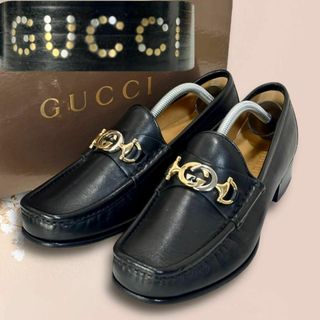 グッチ(Gucci)の極美品☆希少デザイン☆GUCCI インターロッキング ビットローファー 厚底(ローファー/革靴)