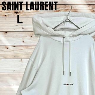 サンローラン(Saint Laurent)の【岩田剛典着用モデル】サンローラン L パーカー センターロゴ ホワイト フード(パーカー)