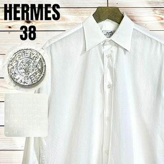 エルメス(Hermes)の☆超人気デザイン☆エルメス 総刺繍柄 ドレスシャツ セリエボタン メタルボタン(シャツ)