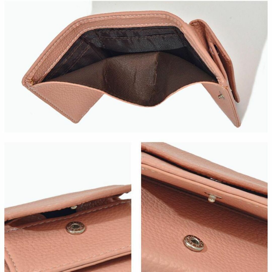 かわいい ピンク 三ツ折リ財布 ミニ コンパクトウォレット キャッシュレス レディースのファッション小物(財布)の商品写真