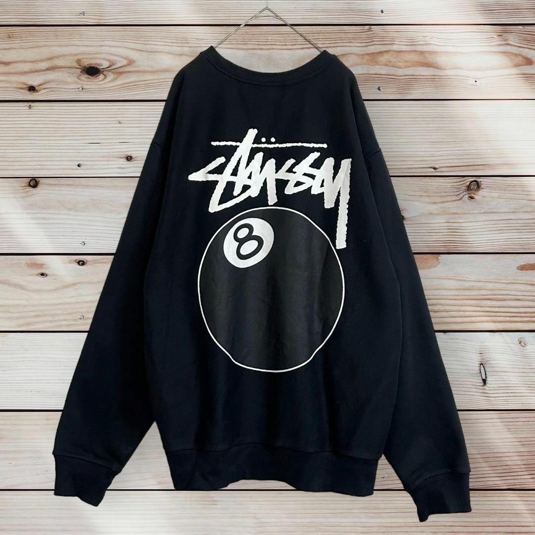 STUSSY(ステューシー)の【即完売】ステューシー　Ｍ　エイトボール　両面　ビッグプリント　スウェット メンズのトップス(スウェット)の商品写真