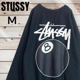 ステューシー(STUSSY)の【即完売】ステューシー　Ｍ　エイトボール　両面　ビッグプリント　スウェット(スウェット)