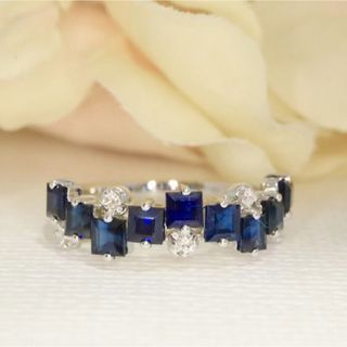 天然 ロイヤルブルーサファイア ダイヤ リング1.70ct k18 f(リング(指輪))