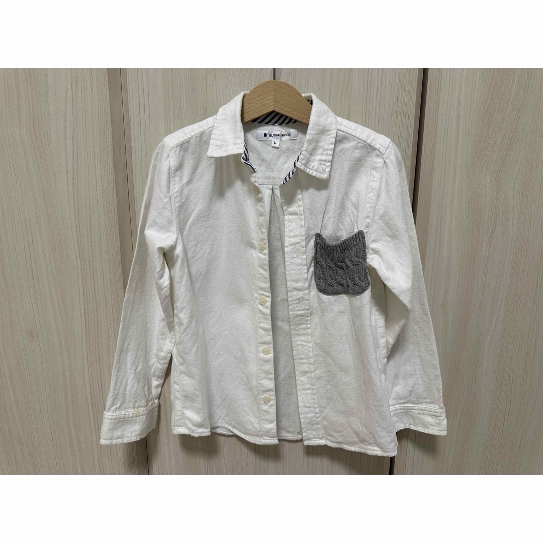 GLOBAL WORK(グローバルワーク)のGLOBAL WORKシャツ☆Lサイズ キッズ/ベビー/マタニティのキッズ服男の子用(90cm~)(Tシャツ/カットソー)の商品写真