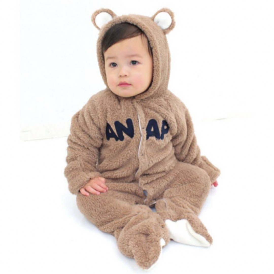 ANAP Kids(アナップキッズ)のANAP クマ着ぐるみロンパース キッズ/ベビー/マタニティのベビー服(~85cm)(ロンパース)の商品写真