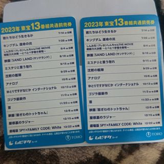 2023年 東宝13番組共通前売券ムビチケ ２枚セット(邦画)