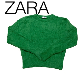 ザラ(ZARA)のZARA レディース　モヘアタッチ　ニット　緑　グリーン　L(ニット/セーター)
