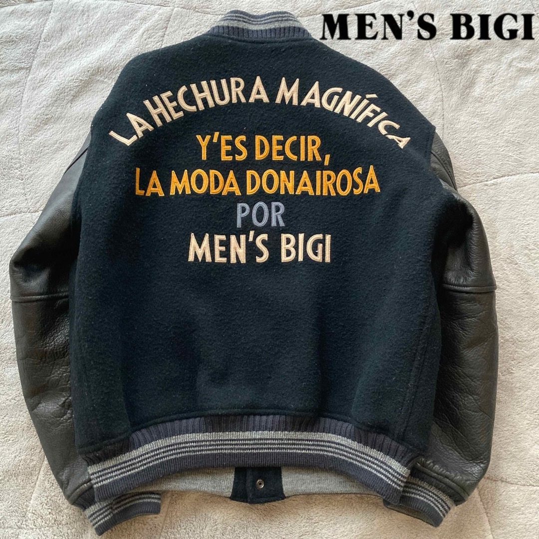 MEN'S BIGI - 希少 80s MEN'S BIGI メンズビギ スタジャン アーチロゴ