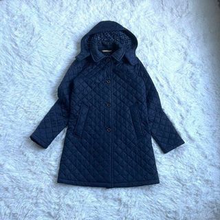 トラディショナルウェザーウェア(TRADITIONAL WEATHERWEAR)の【美品】トラディショナルウェザーウェア　キルティングコート　フード　ドット(チェスターコート)