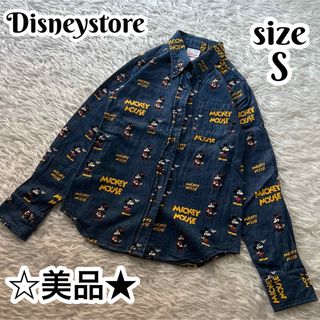 ディズニー(Disney)の美品✨ Disneystore 長袖 デニム シャツ ミッキー&ミニー S(シャツ)