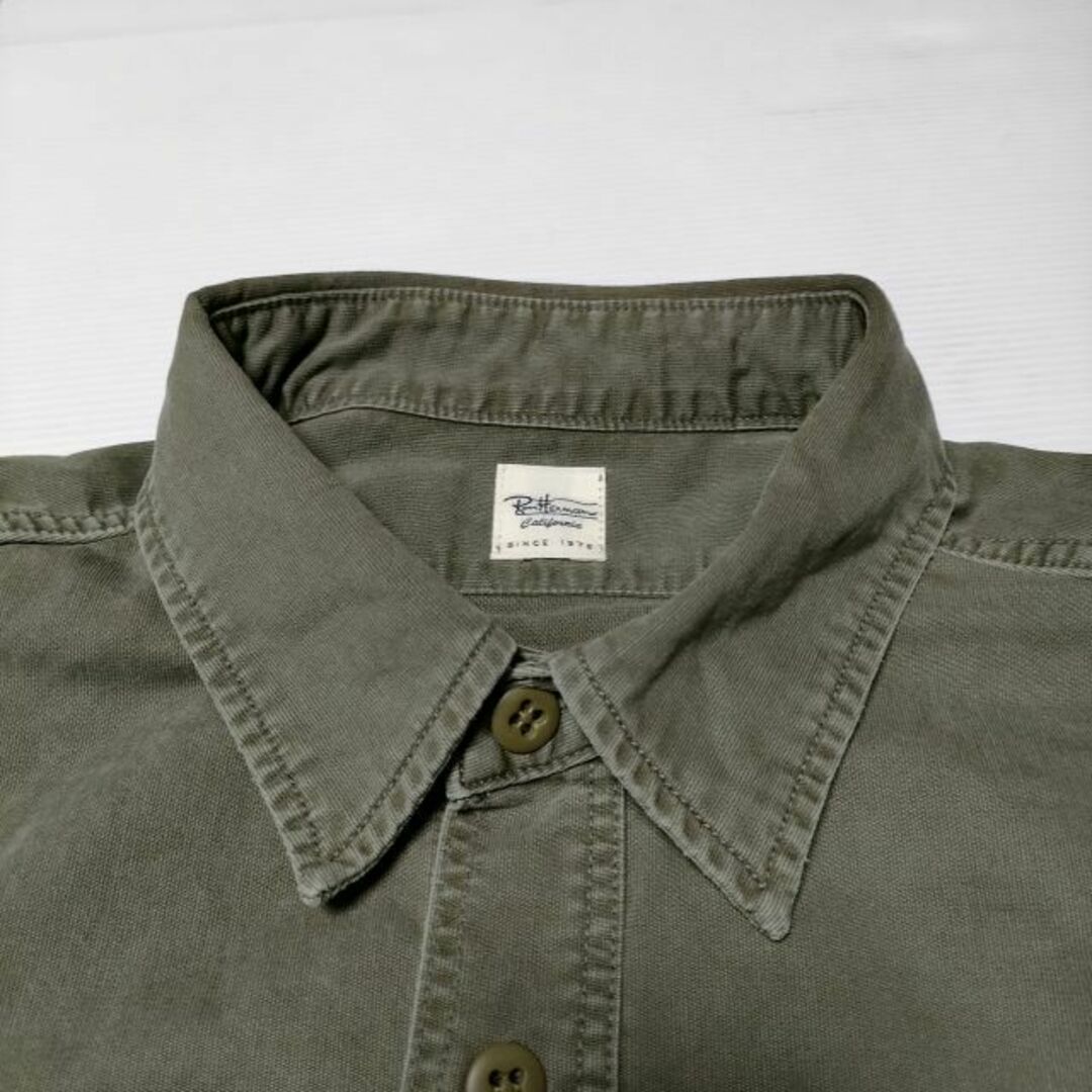 Ron Herman(ロンハーマン)のRon Herman Field Shirt  定価39600円 フィールドシャツ 加工 長袖シャツ カーキ メンズ ロンハーマン【中古】3-1224M∞ メンズのジャケット/アウター(その他)の商品写真