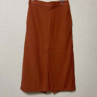 ユニクロ(UNIQLO)のユニクロ　デニムジャージースカート　オレンジ　S(ロングスカート)