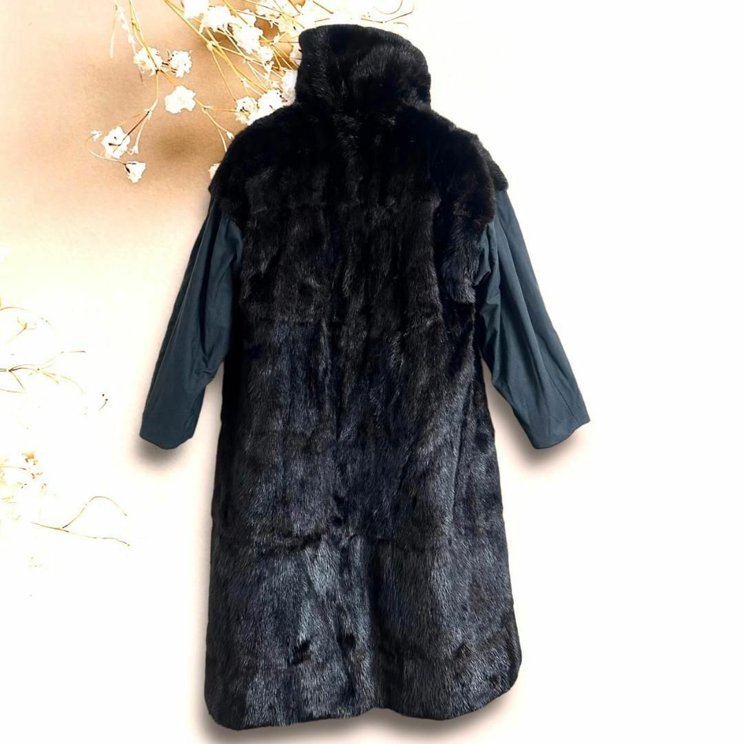 FENDI(フェンディ)の☆美品☆フェンディ ミンク リバーシブル ロングコート MINK ブラック 黒 レディースのジャケット/アウター(毛皮/ファーコート)の商品写真