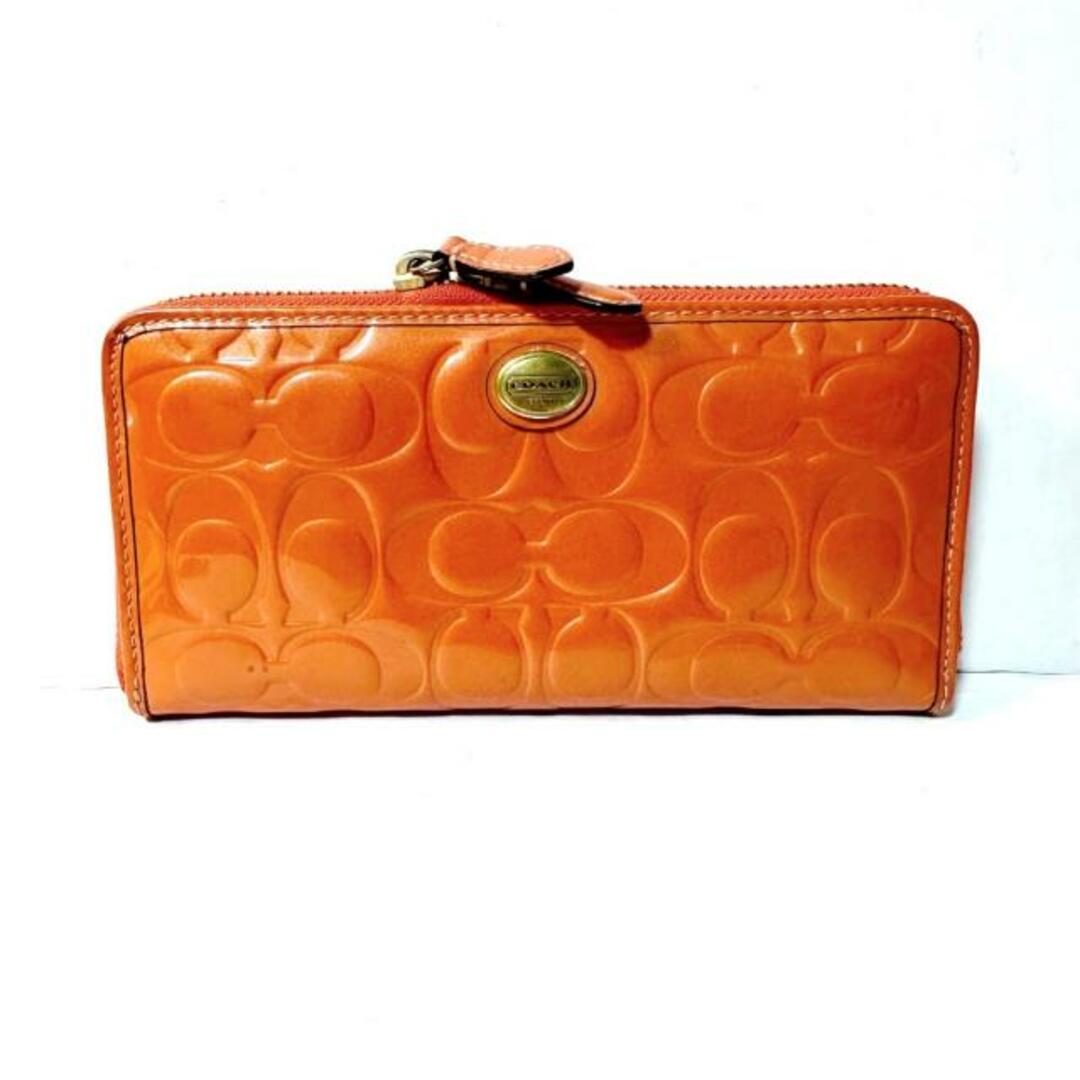 COACH(コーチ)のコーチ 長財布 シグネチャー柄 オレンジ レディースのファッション小物(財布)の商品写真