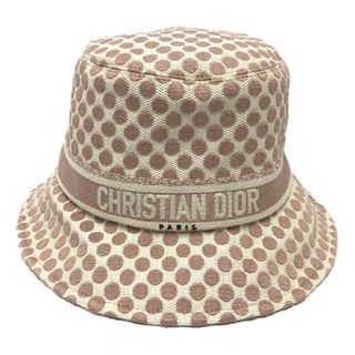 クリスチャンディオール(Christian Dior)のクリスチャンディオール Christian Dior ロゴ ドット 05DDO923I156 ハット コットン ピンク 新品同様(ハット)