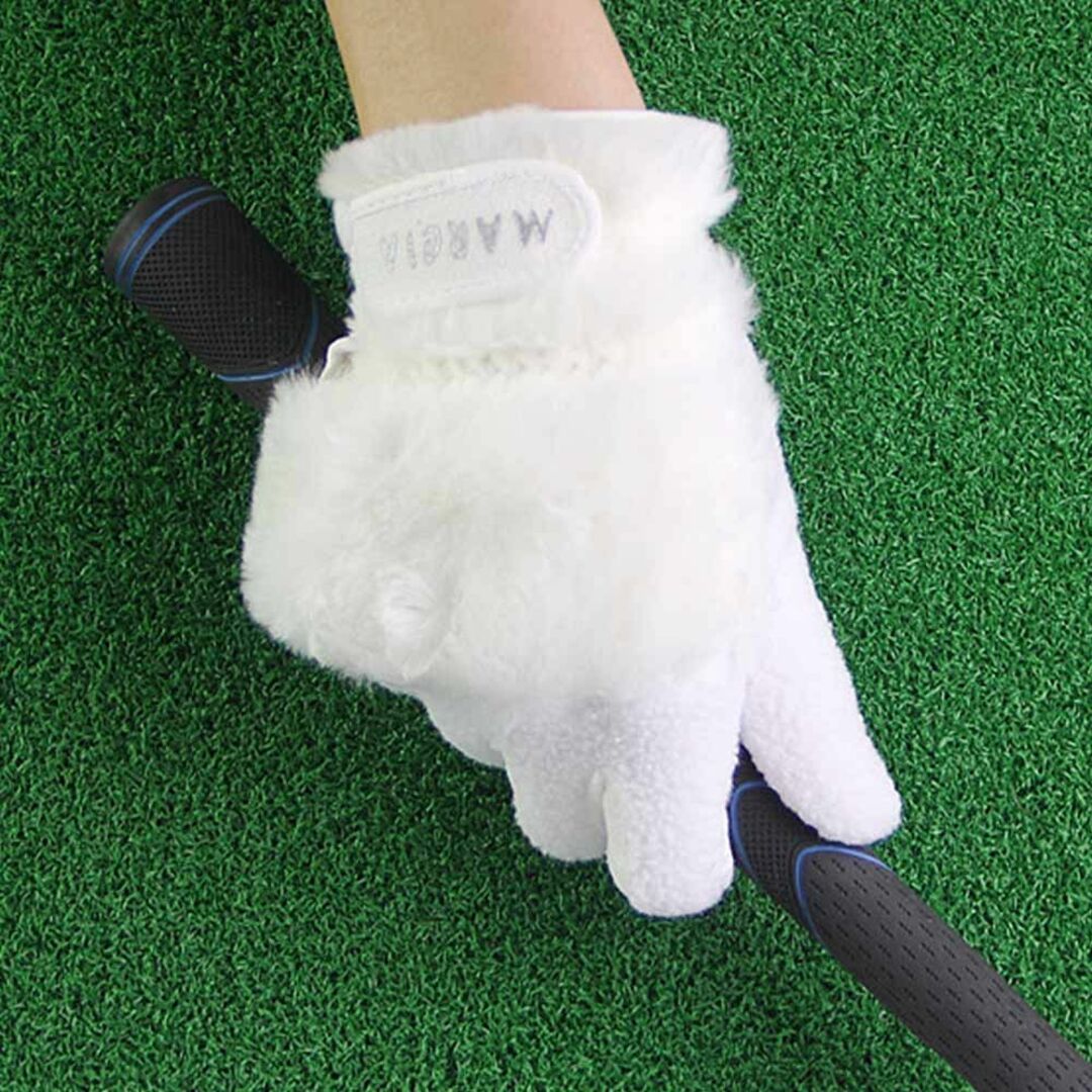 GOLF ゴルフ 両手用レディース フェイクファー グローブ 手袋 防寒 手袋 スポーツ/アウトドアのゴルフ(ウエア)の商品写真