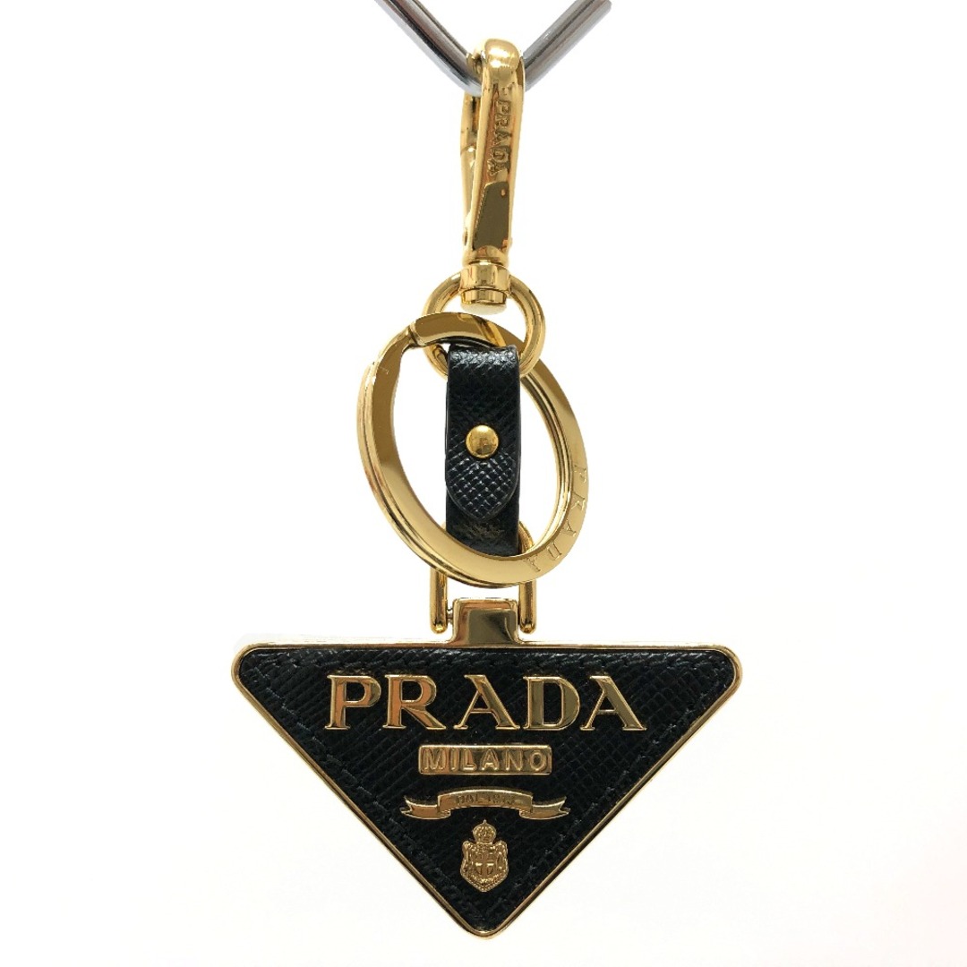 ファッション小物プラダ PRADA 三角ロゴ プレート 1PP128 053 トライアングルロゴ キーリング GP ブラック