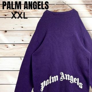 パームエンジェルス(PALM ANGELS)の【希少カラー＆サイズ】パームエンジェルス 裾ロゴ入りニット セーター 入手困難(ニット/セーター)