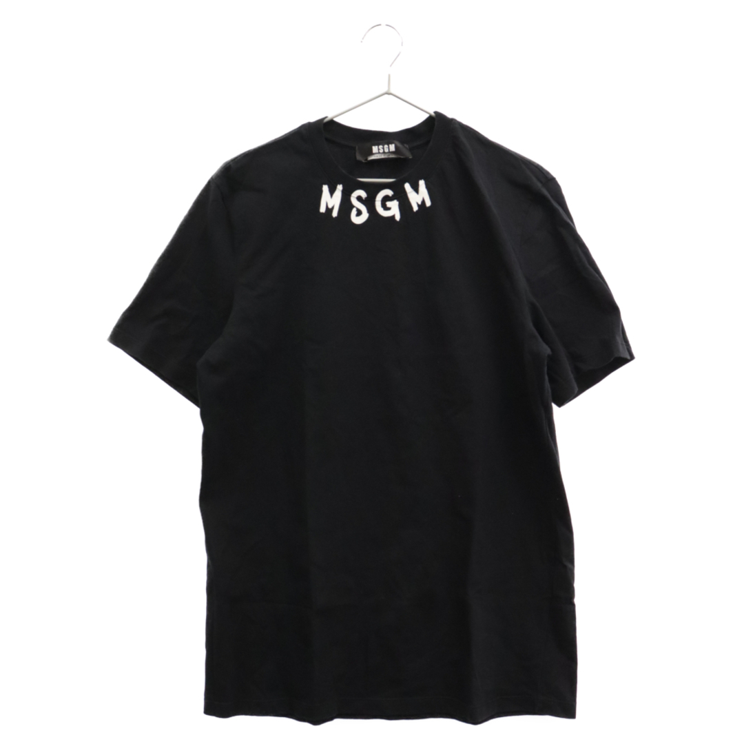 MSGM エムエスジーエム 22SS ブラッシュストローク ロゴ 半袖Tシャツ 3240MM96 ブラック485センチ肩幅