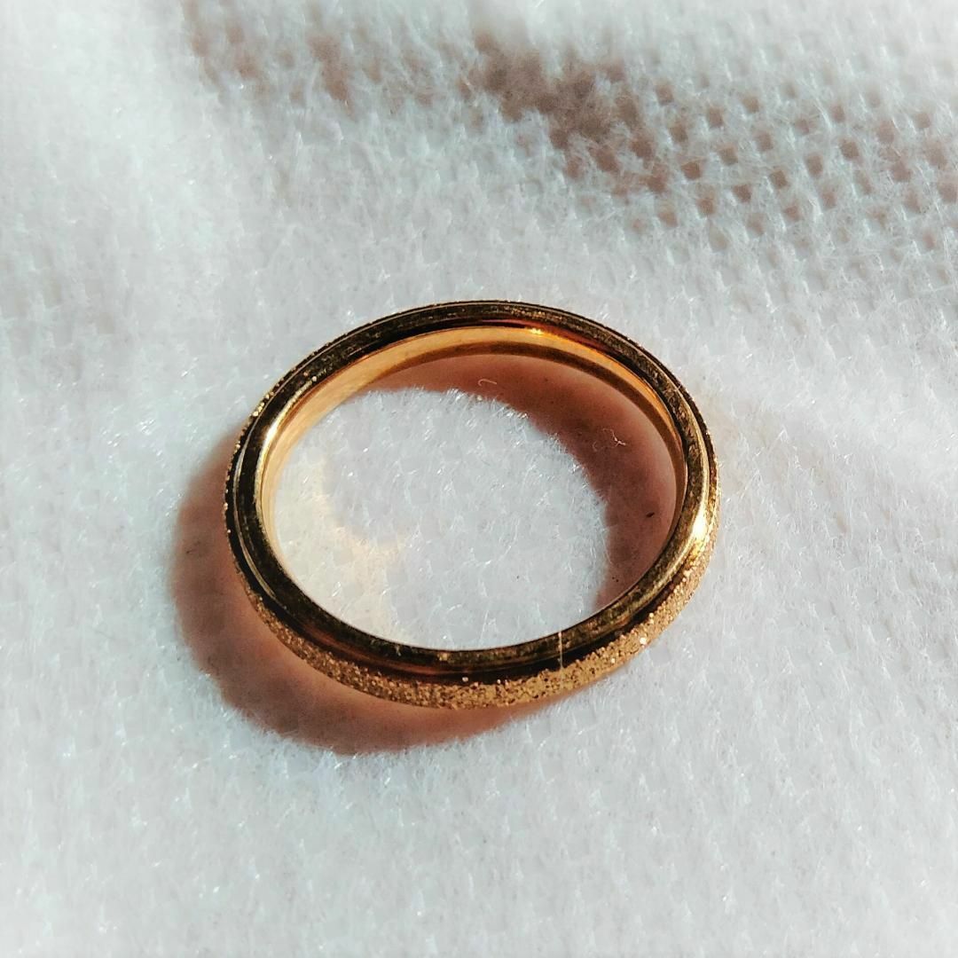 7号 US4号 シンプル 艶消し 指輪 ゴールド 18K チタン レディースのアクセサリー(リング(指輪))の商品写真