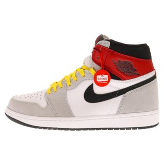 ナイキ(NIKE)のNIKE ナイキ AIR JORDAN1 RETRO HIGH OG Light Smoke Grey 555088-126 エアジョーダン1 レトロ ハイカットスニーカー グレー/レッド US9.5/27.5cm(スニーカー)