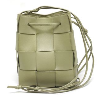 ボッテガヴェネタ(Bottega Veneta)のボッテガヴェネタ スモール カセット クロスボディバケットバッグ グリーン系 (ショルダーバッグ)