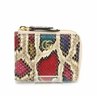 グッチ(Gucci)のグッチ GGマーモント パイソン ジップアラウンドウォレット 644406 マルチカラー 小財布 Sランク【中古】(財布)