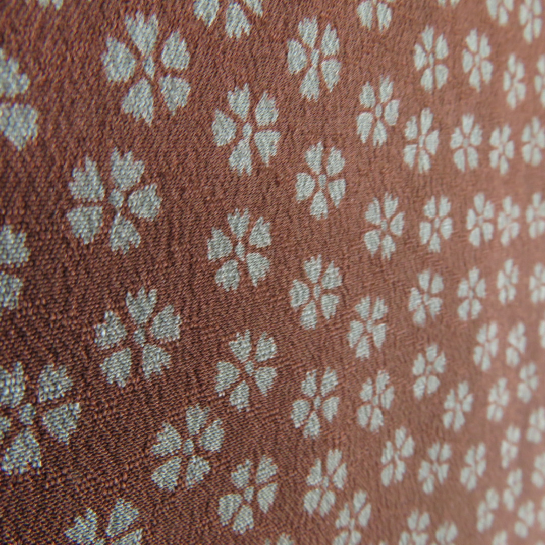 羽織 アンティーク 桜柄 ちりよけコート 正絹 茶色 レトロ 大正ロマン 着物用 身丈75cm レディースの水着/浴衣(着物)の商品写真