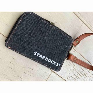 スターバックス(Starbucks)のスタバカードケース　ブラックデニム(ノベルティグッズ)