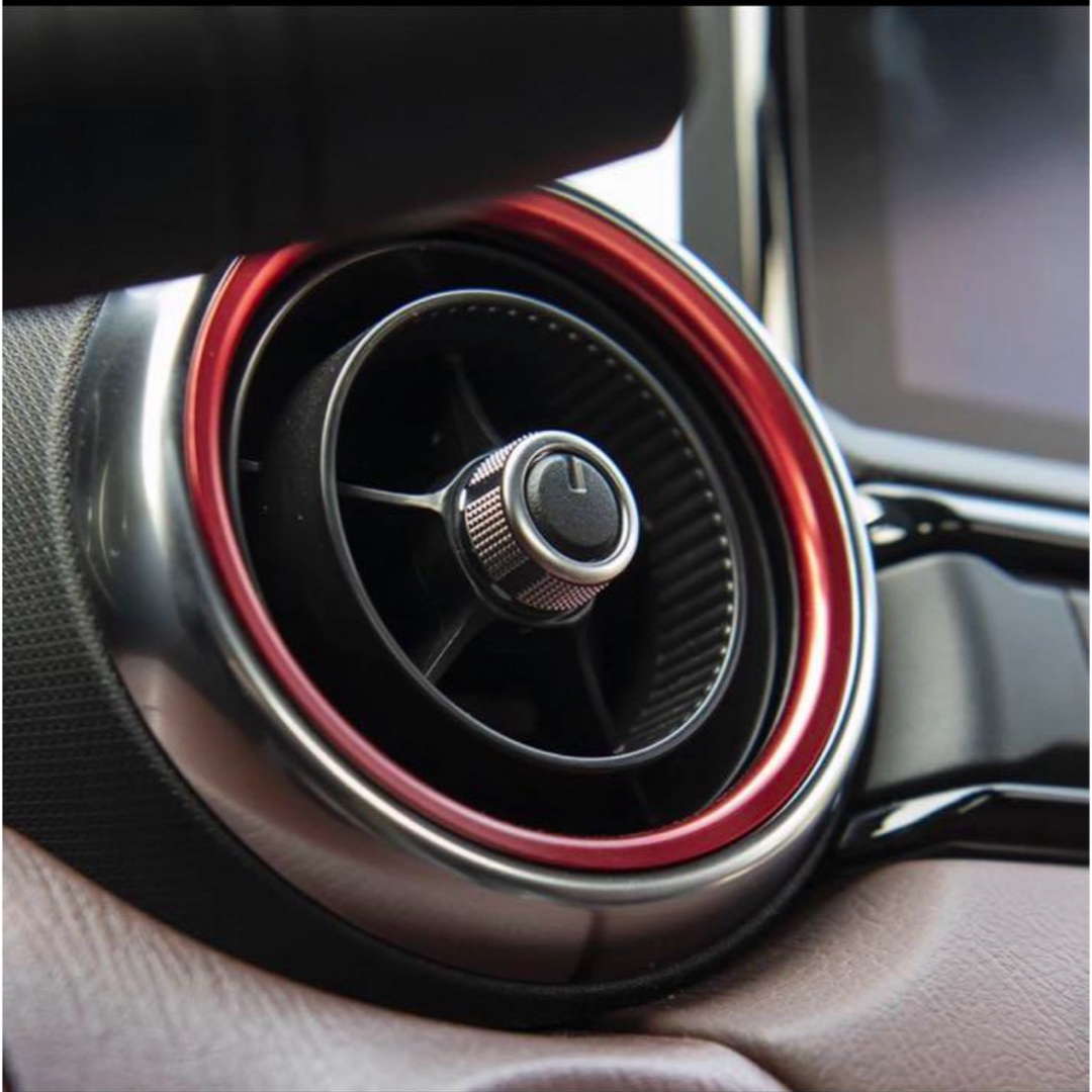 エアコンリング 吹出し口 3個セット 赤 レッド NDロードスター デミオ 自動車/バイクの自動車(車内アクセサリ)の商品写真