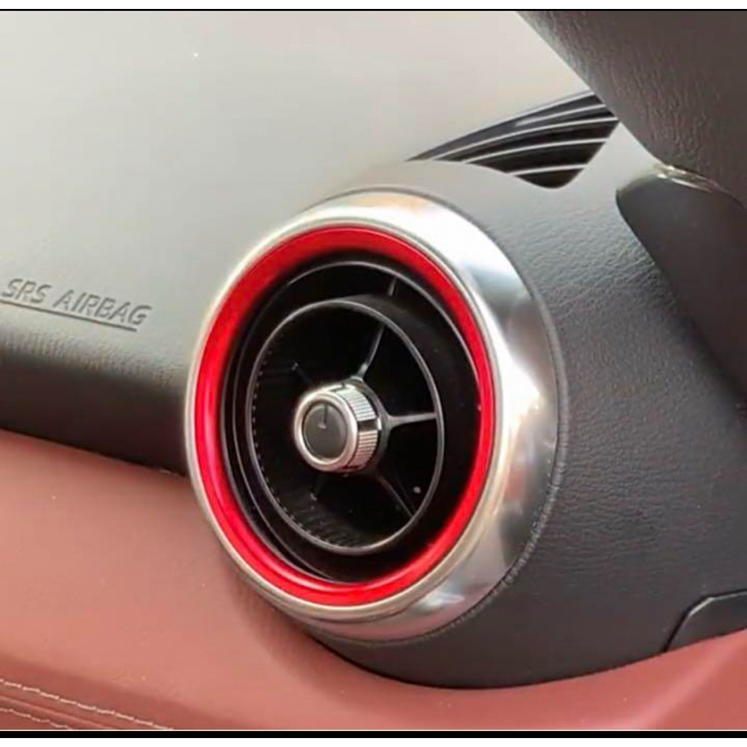 エアコンリング 吹出し口 3個セット 赤 レッド NDロードスター デミオ 自動車/バイクの自動車(車内アクセサリ)の商品写真