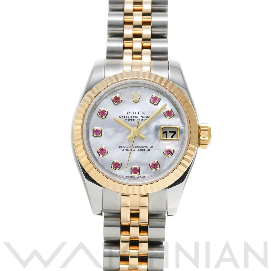 ROLEX(ロレックス)の中古 ロレックス ROLEX 179173NGR F番(2004年頃製造) ホワイトシェル /ルビー レディース 腕時計 レディースのファッション小物(腕時計)の商品写真