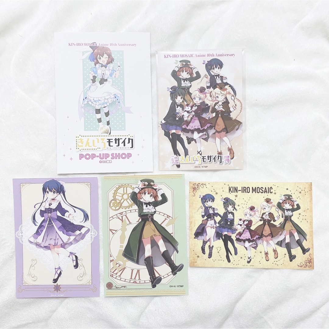 きんいろモザイク展 ポストカード ブロマイド 5枚セット 描き下ろしイラスト エンタメ/ホビーのおもちゃ/ぬいぐるみ(キャラクターグッズ)の商品写真