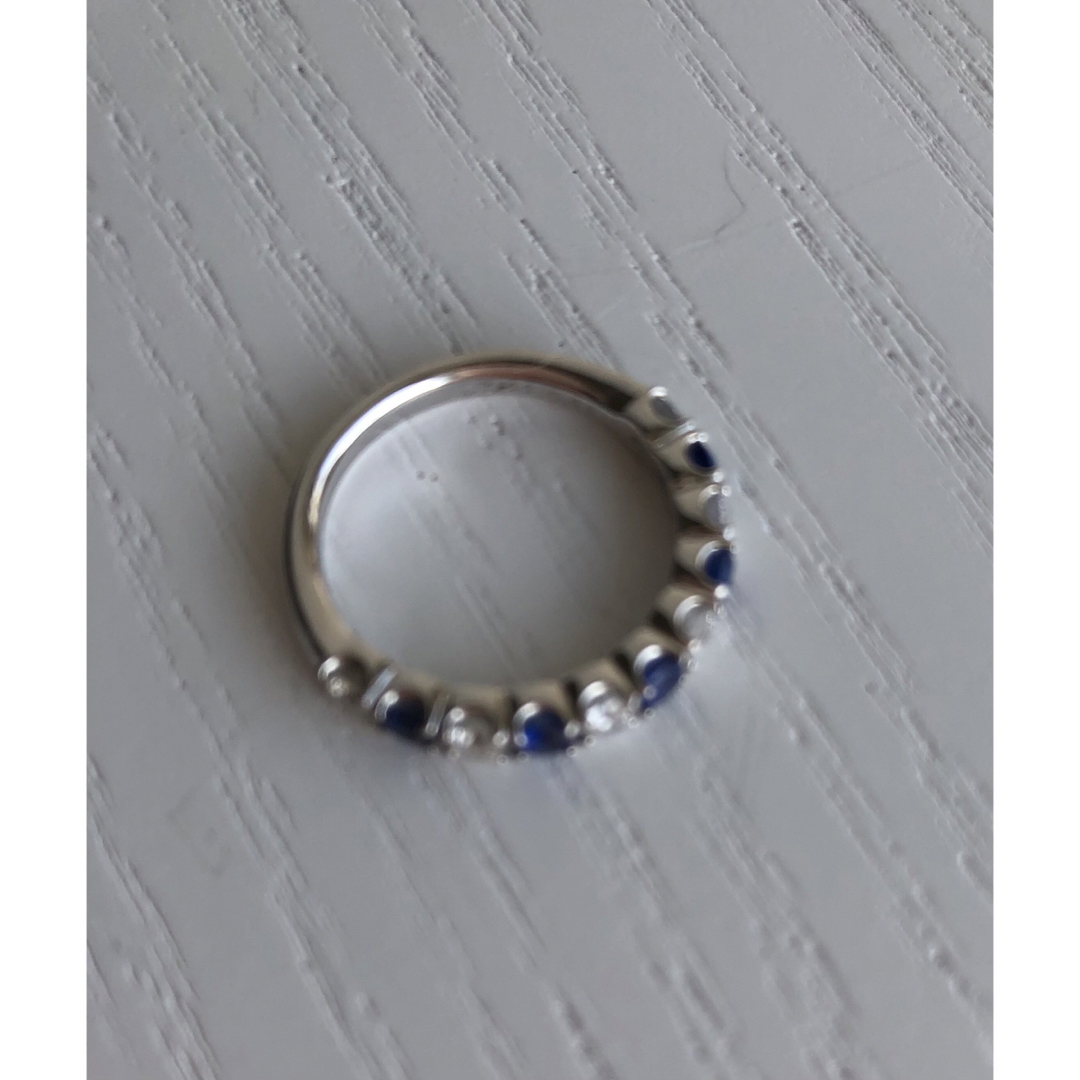 ダイヤモンド サファイヤ プラチナリング (オーダーメイド製品) サイズ:7号 レディースのアクセサリー(リング(指輪))の商品写真