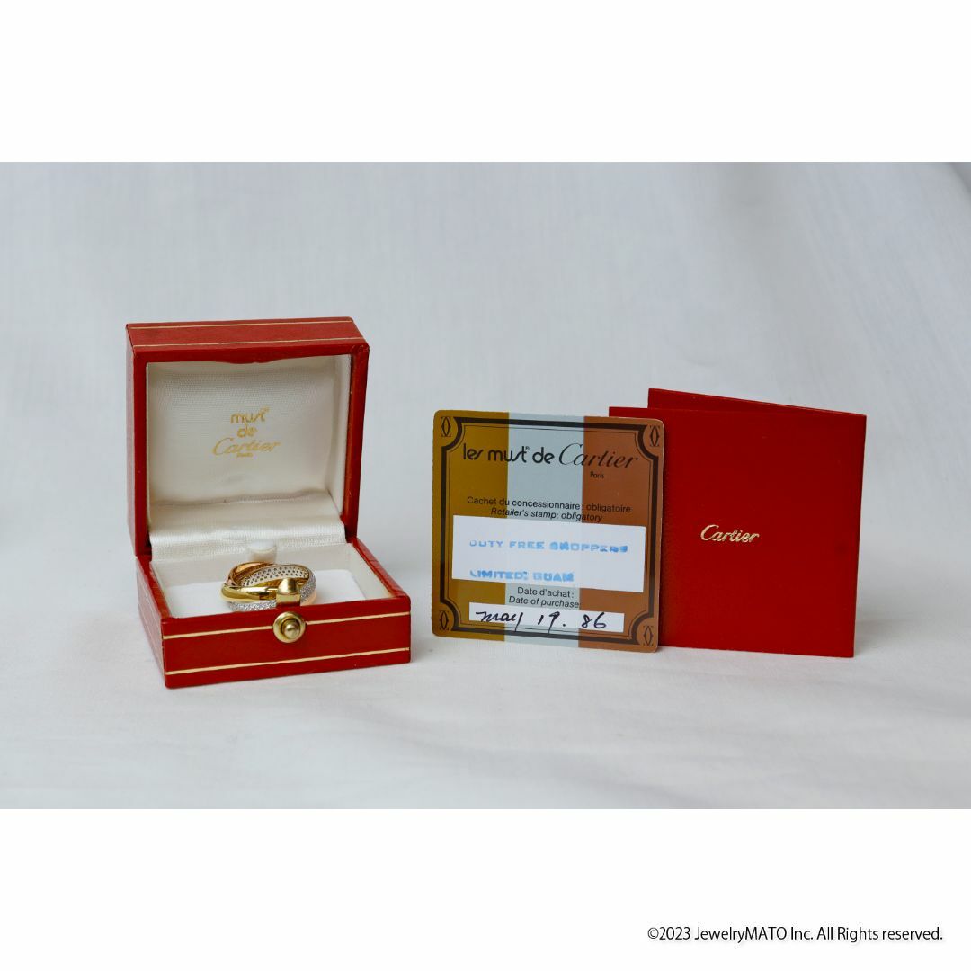 Cartier(カルティエ)の【鑑別書付き】カルティエ K18 トリニティリング #50 クラシック ダイヤ レディースのアクセサリー(リング(指輪))の商品写真