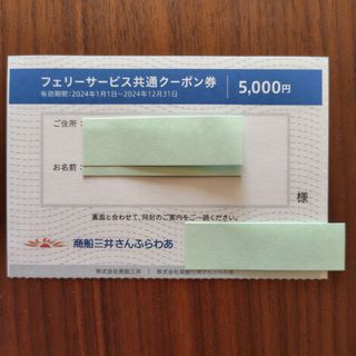 商船三井さんふらわあ5000円クーポン券(その他)