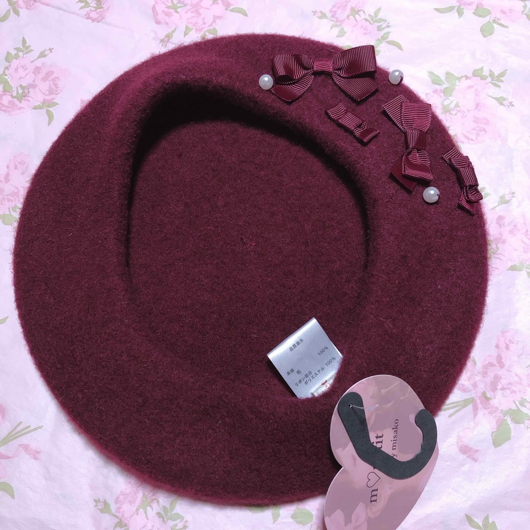 しまむら(シマムラ)の匿名配送　しまむら　青木美沙子　ベレー帽　ボルドー レディースの帽子(ハンチング/ベレー帽)の商品写真